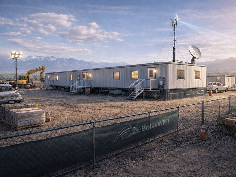 Large temporary office trailer deployment